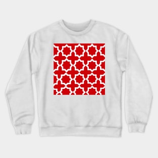 Red and White Lattice Pattern Crewneck Sweatshirt